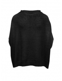 Ma'ry'ya black poncho sweater in linen and wool