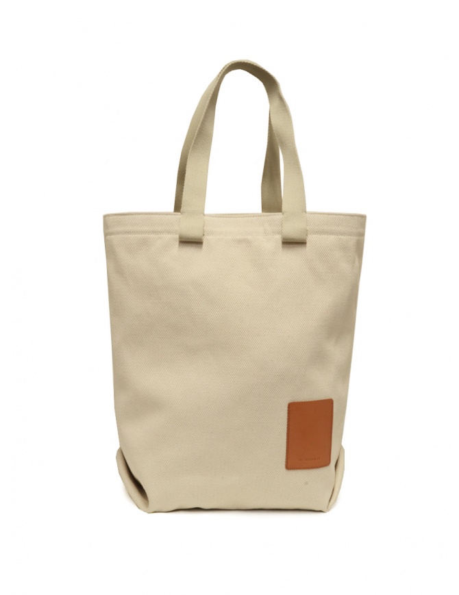 Il Bisonte Robur tote bag in white canvas BTO130TCMO08 NATUR NA236 bags online shopping