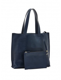 Il Bisonte Valentina shopping bag in blue leather