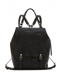 Bags online: Il Bisonte Trappola black leather backpack