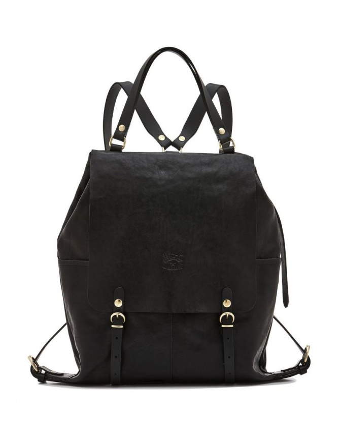 Il Bisonte Trappola black leather backpack BBA002PO0001 NERO BK180