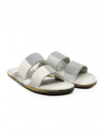 Womens shoes online: Trippen Kismet white and grey striped slipper sandal