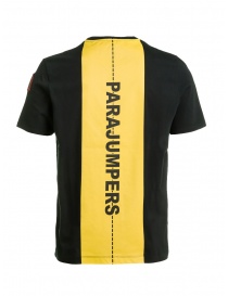 Parajumpers Track T-shirt nera con stampa tape gialla