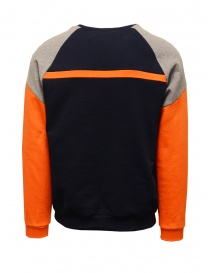 QBISM blue orange and grey color block sweatshirt