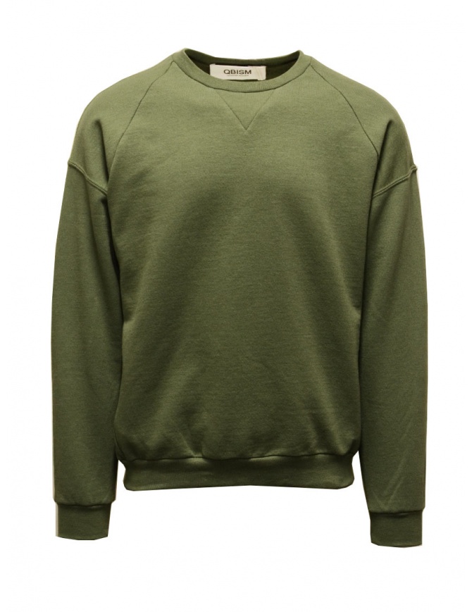 QBISM olive green sweatshirt with jeans patch STYLE 11 OLIVE/DENIM men s knitwear online shopping