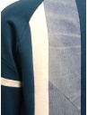 QBISM block sweatshirt in teal color white and black denim STYLE 07 TEAR BLUE/DENIM price