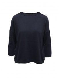 Women s knitwear online: Ma'ry'ya blue boxy sweater in cotton and cashmere