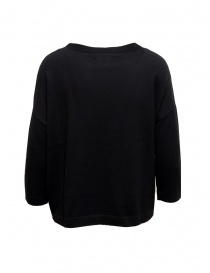 Ma'ry'ya boxy sweater in black cotton and cashmere