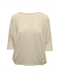 T shirt donna online: Ma'ry'ya boxy t-shirt in lino bianco naturale