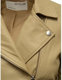 Selected Femme Katie beige leather jacket