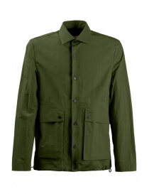 Mens shirts online: Monobi Eco Pop forest green shirt jacket