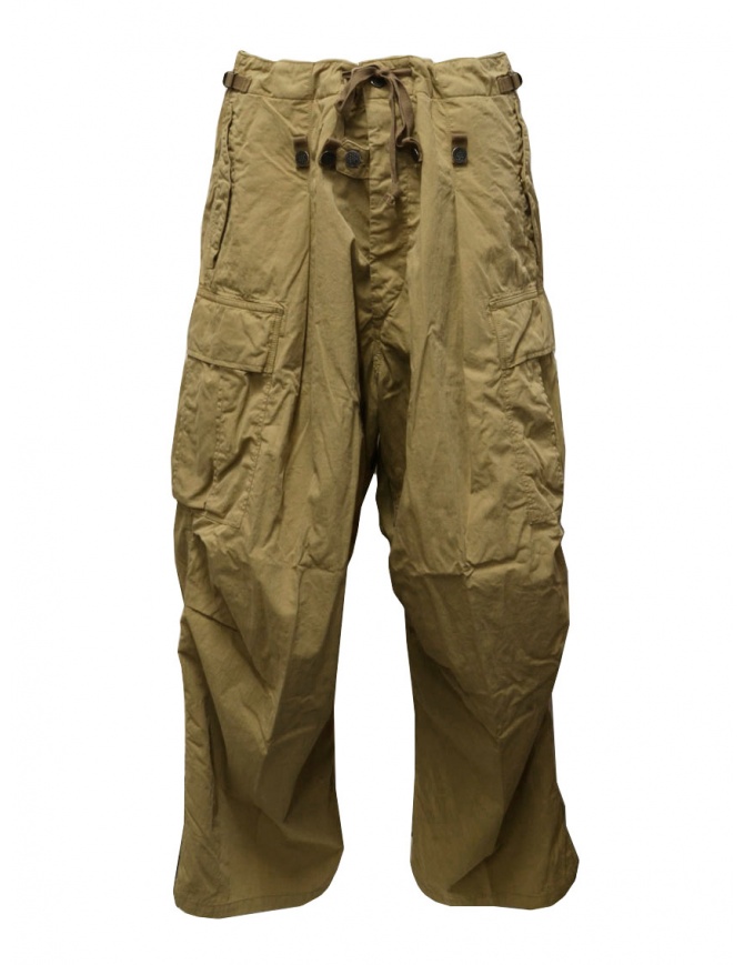 Kapital pantaloni jumbo cargo beige da uomo