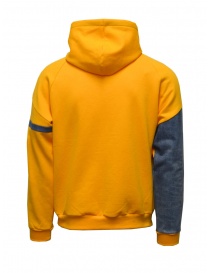 QBISM yellow and denim hooded sweatshirt