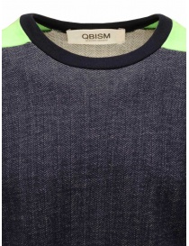 QBISM color block sweatshirt in green denim beige men s knitwear buy online