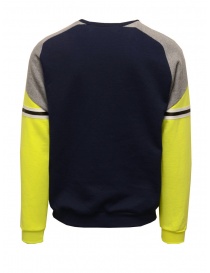 QBISM blue, grey and fluo yellow sweatshirt
