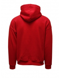QBISM felpa rossa con tasca in denim e cappuccio acquista online