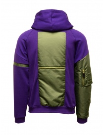 QBISM purple and green hooded sweatshirt