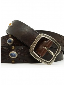 Post & Co leather belt with colored stones