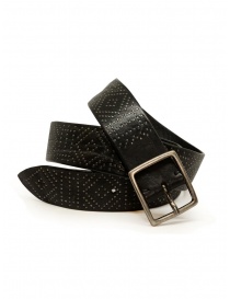 Belts online: Post & Co black leather belt with micro-studs