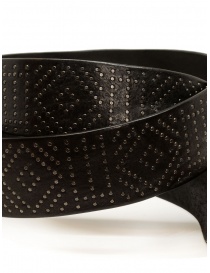 Post & Co black leather belt with micro-studs