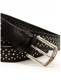 Post & Co black leather belt with small studs