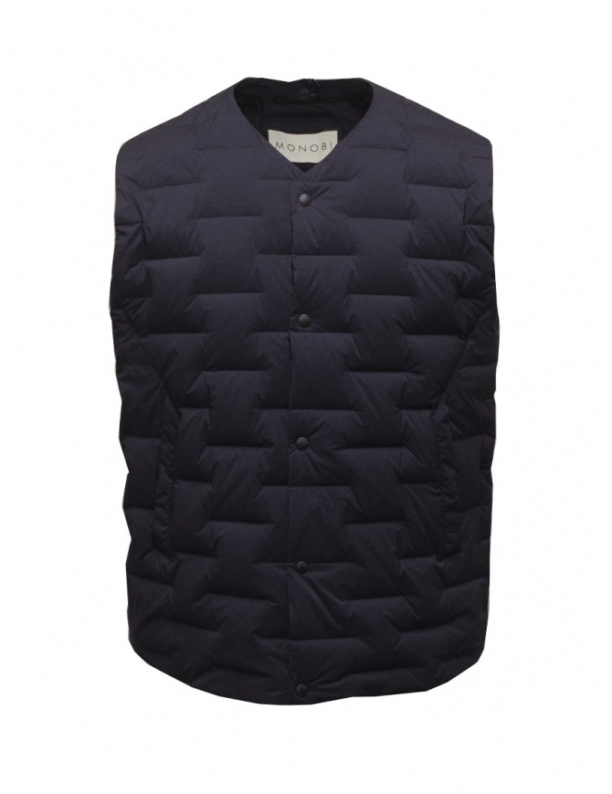 Monobi blue quilted vest 10889312 F 5020 BLUE NAVY mens vests online shopping