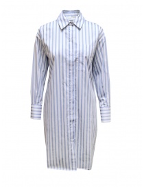 Selected Femme white shirt dress with blue stripes 16083854 BRIGHT WHITE STRIPES order online