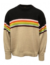 Men s knitwear online: Kapital Moonbow cotton colored striped sweater