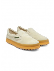 Mens shoes online: Shoto Dorf beige suede slip on shoes
