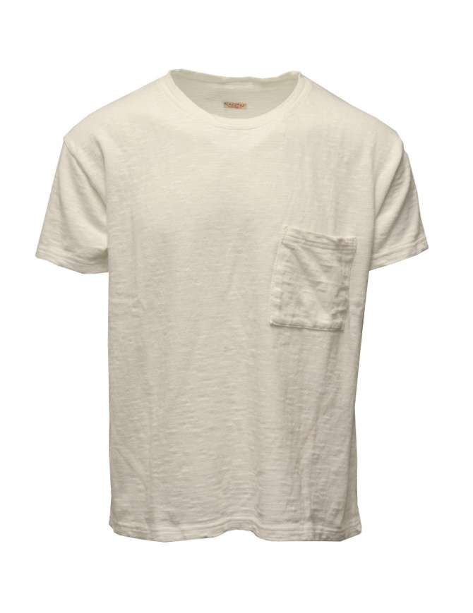 Kapital white t-shirt with front pocket EK-362 WHITE mens t shirts online shopping
