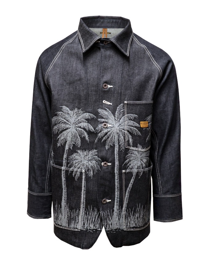 Kapital giacca-camicia in denim con palme ricamate K2203LJ038 INDIGO