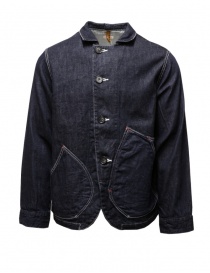 Mens jackets online: Kapital multi-pocket jacket in dark blue denim