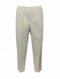 Mens trousers online: Cellar Door Alfred white pants with elastic waist