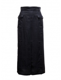 Cellar Door blue linen skirt GAT HL058 69 BLU NAVY order online