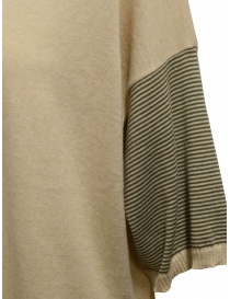 Ma'ry'ya beige cotton sweater with striped sleeves price