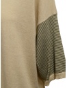 Ma'ry'ya beige cotton sweater with striped sleeves YGK128_7BEIGE/MILITARY price