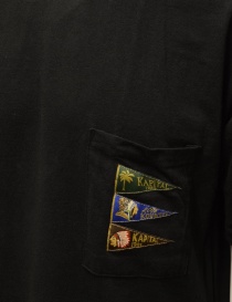 Kapital T-shirt nera con bandiere applicate