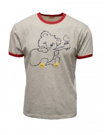Mens t shirts online: Kapital grey T-shirt with guitarist bear