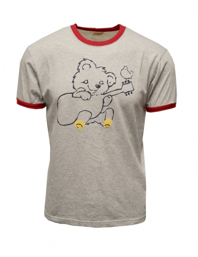 Kapital grey T-shirt with guitarist bear K2204SC087 LGY mens t shirts online shopping