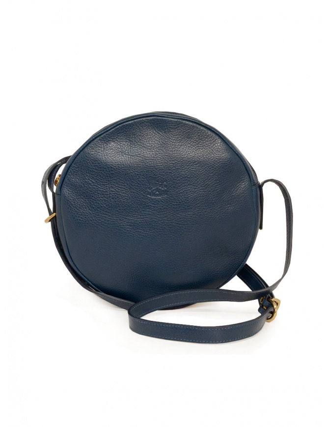 Il Bisonte Disco Bag in pelle blu BCR094PVX001 BLU BL144 borse online shopping