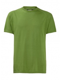 Mens t shirts online: Monobi Icy T-shirt in green cotton knit