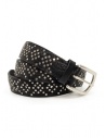Post & Co. black leather belt with flat studs buy online TC572SIL TAP NERO