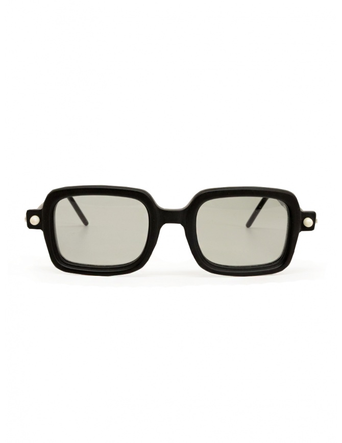 Kuboraum P2 occhiali rettangolari nero opaco e marrone P2 50-22 BM CH grey1* occhiali online shopping