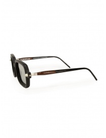 Kuboraum P2 occhiali rettangolari nero opaco e marrone
