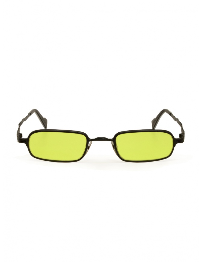 Kuboraum Z18 black rectangular glasses with acid green lenses Z18 48-22 BM acid green