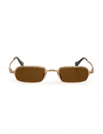Kuboraum Z18 golden rectangular glasses with bronze lenses online