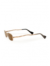 Kuboraum Z18 golden rectangular glasses with bronze lenses buy online