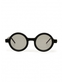 Glasses online: Kuboraum P1 matte black round glasses with grey lenses