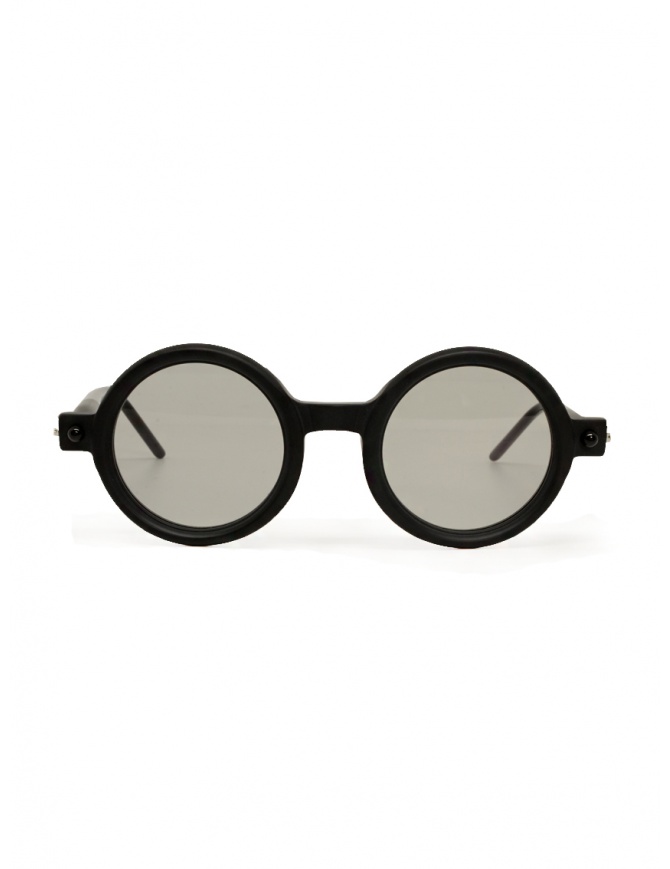 Kuboraum P1 matte black round glasses with grey lenses P1 47-25 BB grey1*