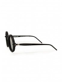 Kuboraum P1 matte black round glasses with grey lenses
